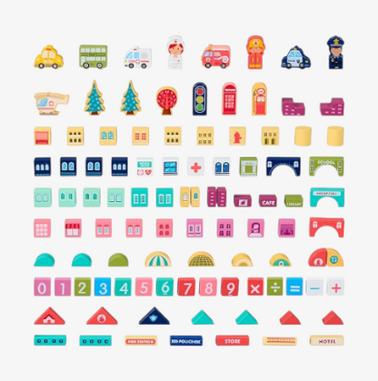 Montessori Wooden City Builder Set