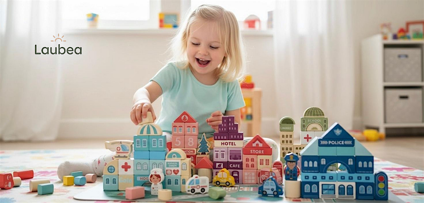 Montessori Wooden City Builder Set
