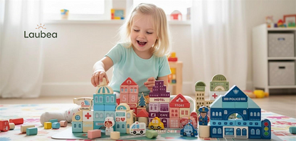 Montessori Wooden City Builder Set
